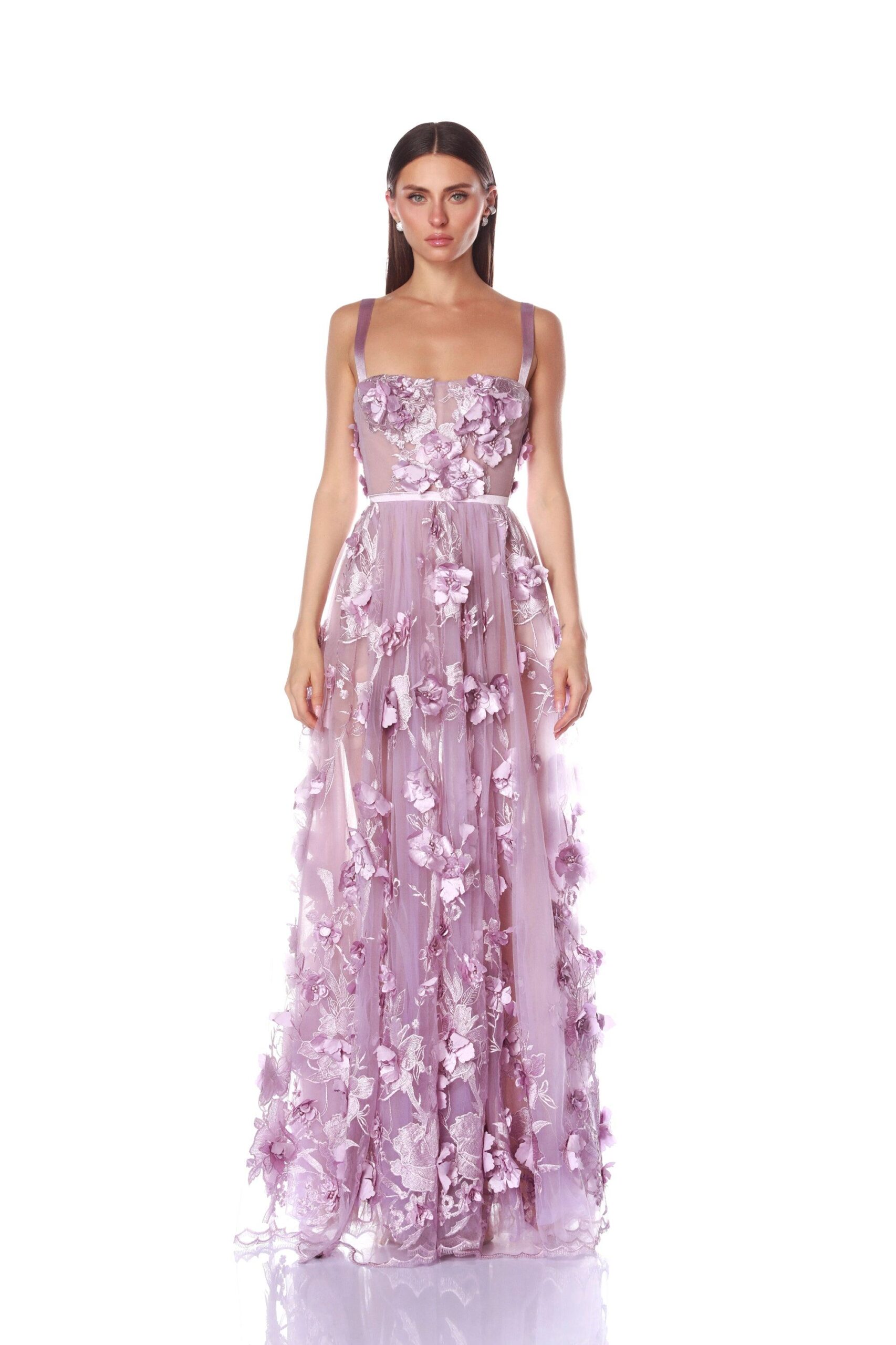 Bronx and Banco Purple Anastasia Lavender Maxi Dress  a harmonious blend of structured elegance and timeless sophistication