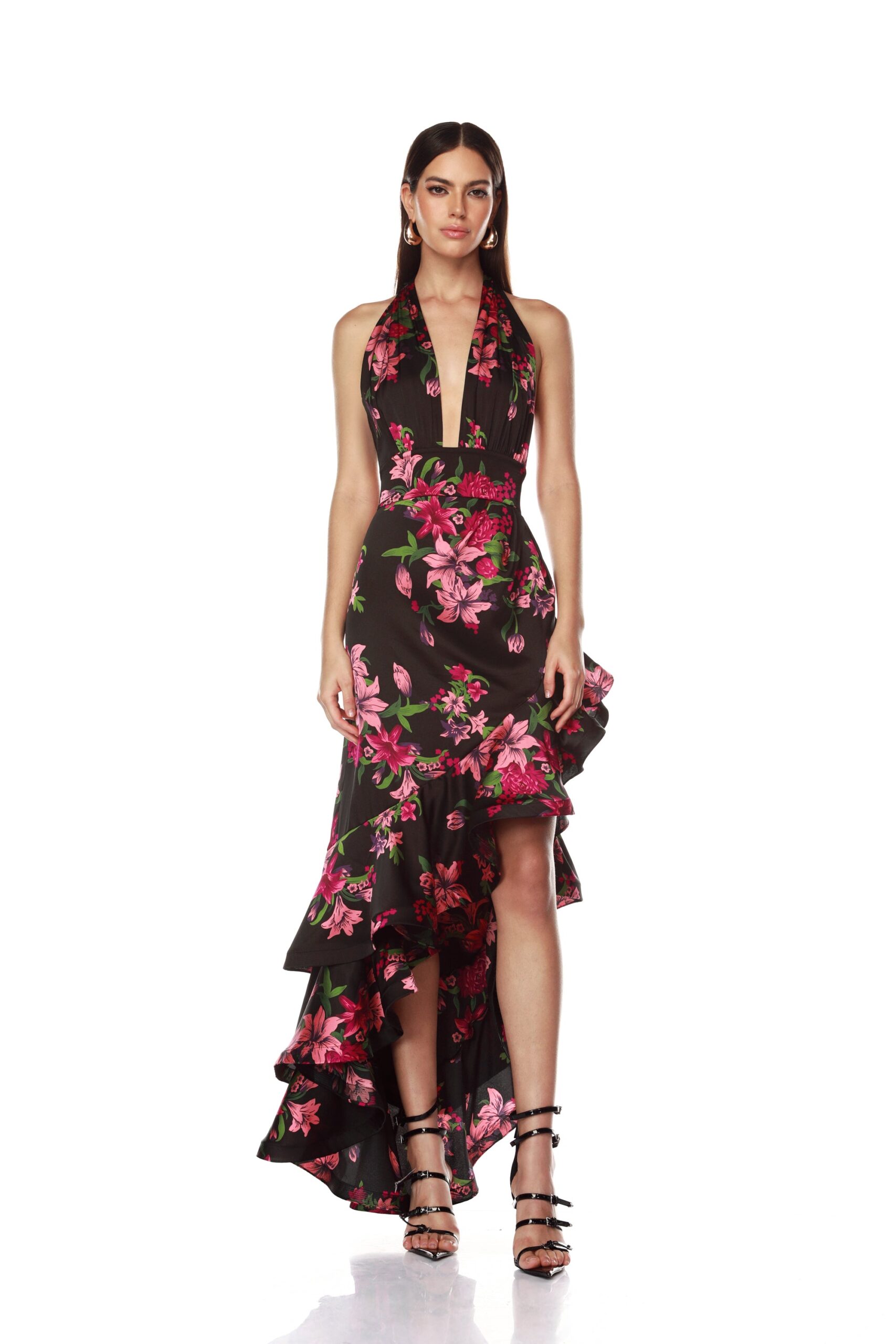 Bronx and Banco Pink Bronte Pink Lily Maxi Dress  a harmonious blend of structured elegance and timeless sophistication