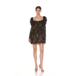 Bronx and Banco Colette Lace Noir Long Sleeve Mini Dress Bronx and Banco Black Colette Lace Noir Long Sleeve Mini Dress a harmonious blend of structured elegance and timeless sophistication