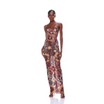 Bronx and Banco Multicolour Dahlia Maxi Dress  a harmonious blend of structured elegance and timeless sophistication