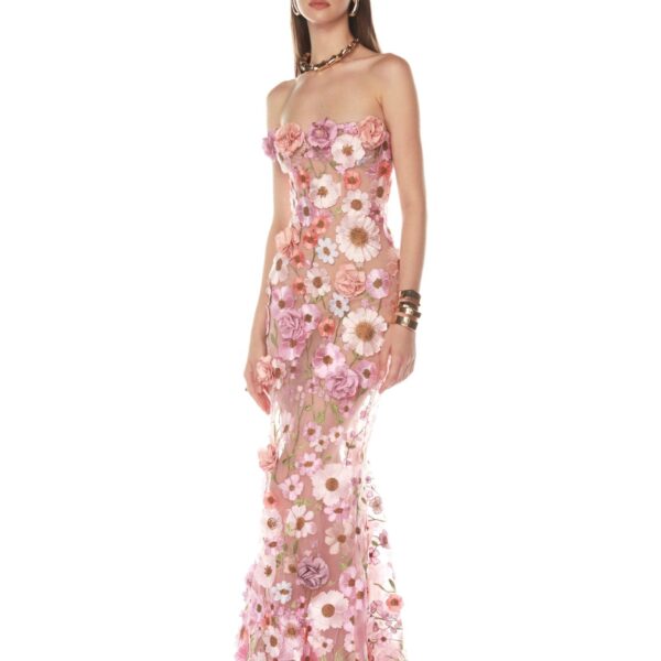 Bronx and Banco Jasmine Pastel Pink Gown, view 3