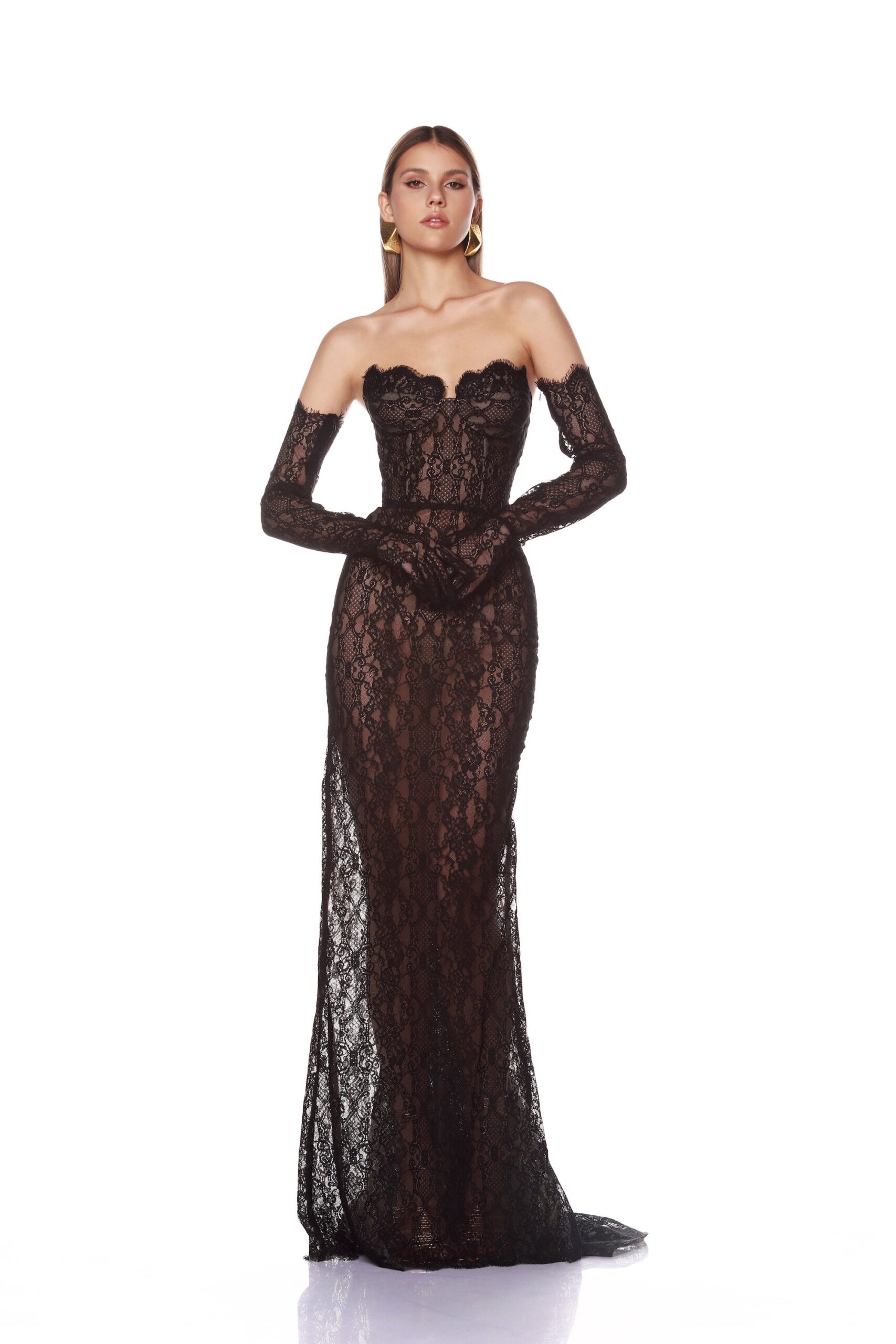Bronx and Banco Kiera Strapless Gown Bronx and Banco Black Kiera Strapless Gown a harmonious blend of structured elegance and timeless sophistication