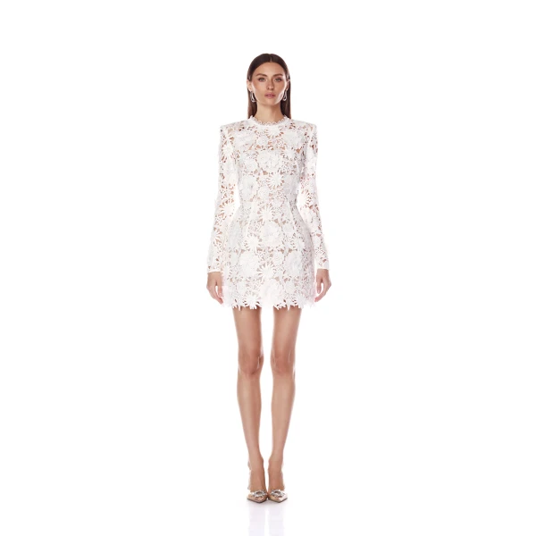 Bronx and Banco White Maia Mini Dress  a harmonious blend of structured elegance and timeless sophistication