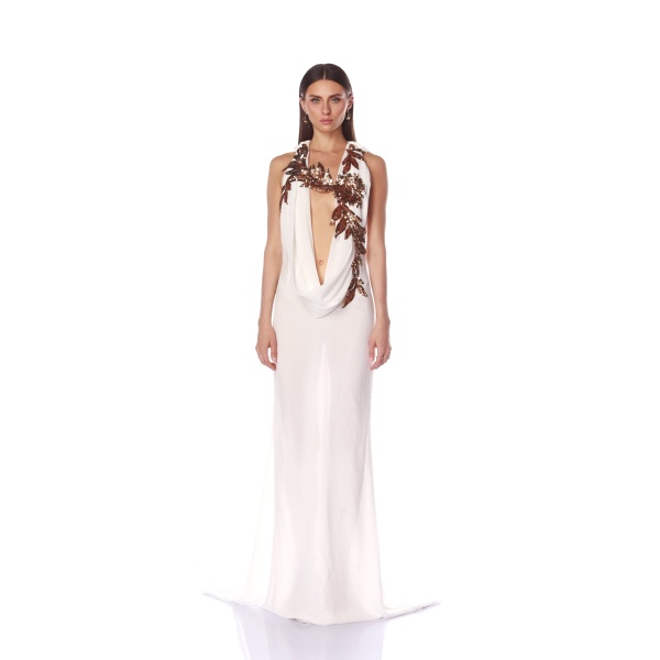 Bronx and Banco White Noemie White Dress  a harmonious blend of structured elegance and timeless sophistication