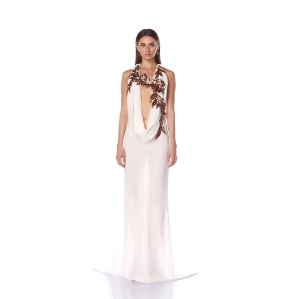 Bronx and Banco White Noemie White Dress  a harmonious blend of structured elegance and timeless sophistication