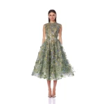 Bronx and Banco Saba Floral Green Midi Dress Bronx and Banco Green Saba Floral Green Midi Dress a harmonious blend of structured elegance and timeless sophistication