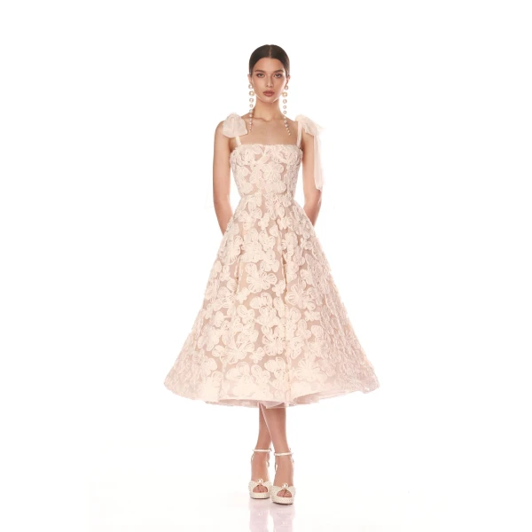 Bronx and Banco White Sabrina White Midi Dress  a harmonious blend of structured elegance and timeless sophistication.