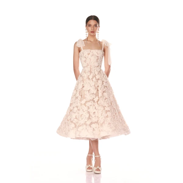 Bronx and Banco White Sabrina White Midi Dress  a harmonious blend of structured elegance and timeless sophistication