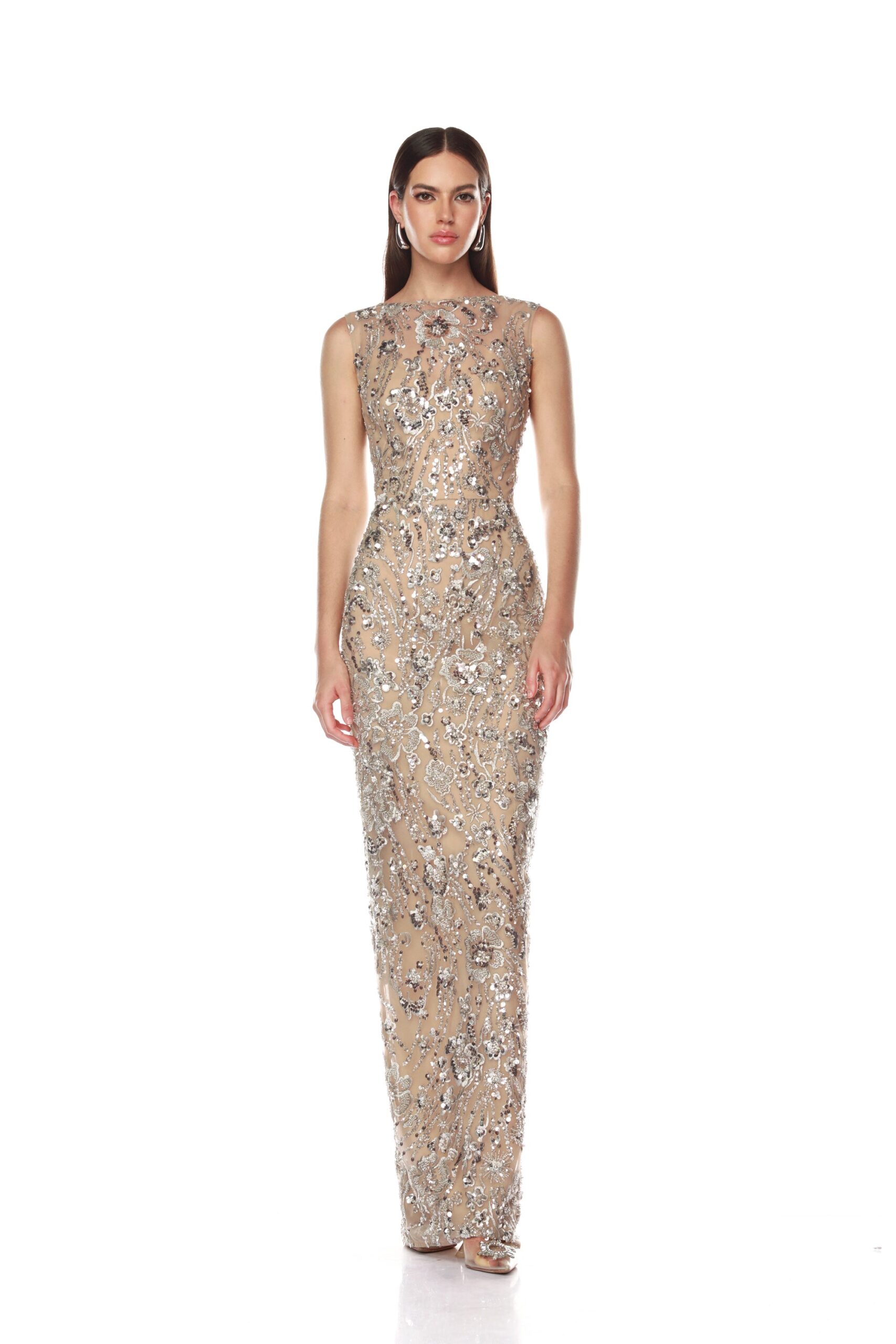 Bronx and Banco Violet Silver Maxi Dress Bronx and Banco Silver Violet Silver Maxi Dress a harmonious blend of structured elegance and timeless sophistication