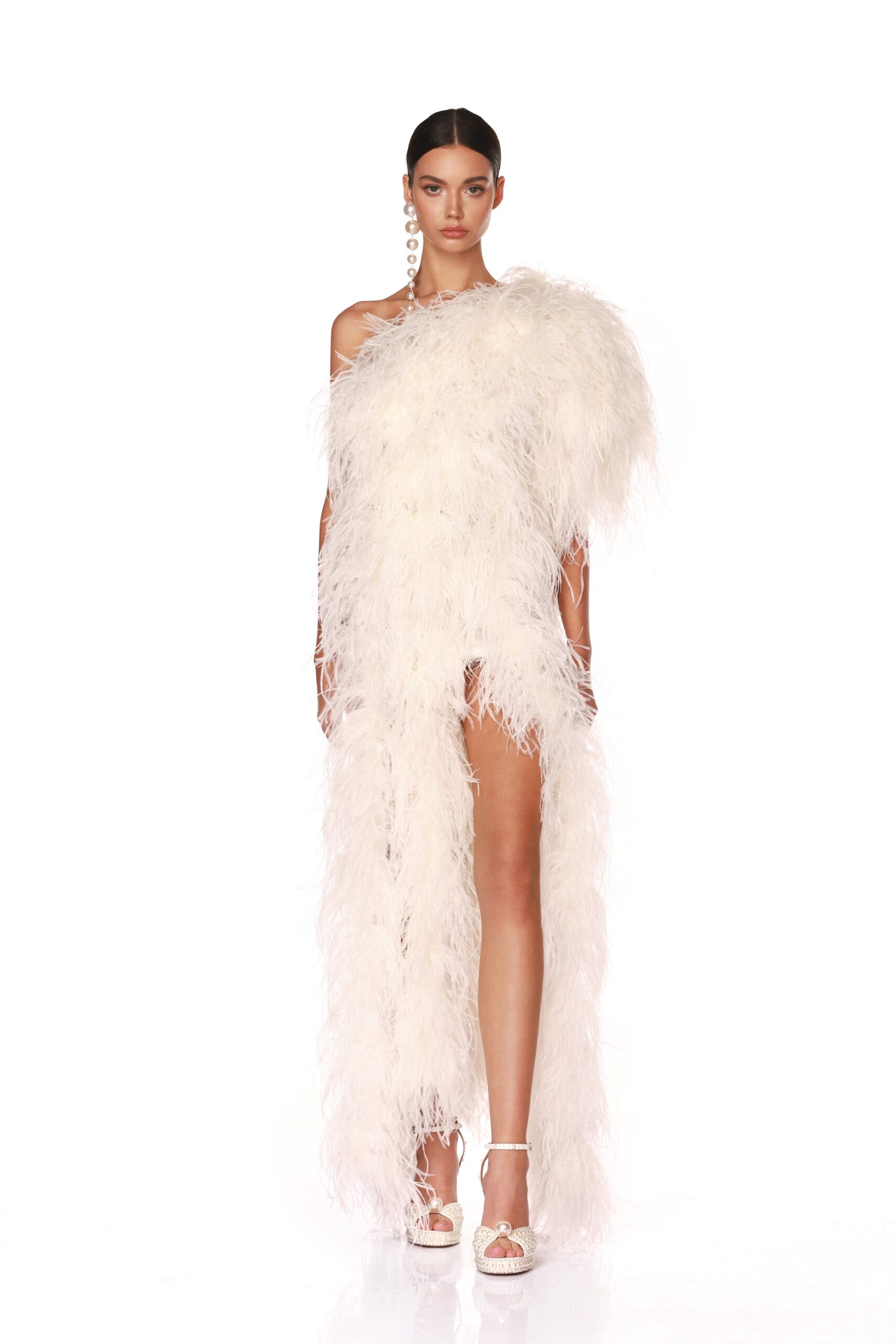 Bronx and Banco Ivory Zoia Blanc Gown  a harmonious blend of structured elegance and timeless sophistication
