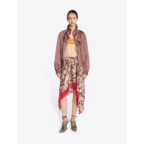 with contrast lace trim and Orchid Petal all-over print