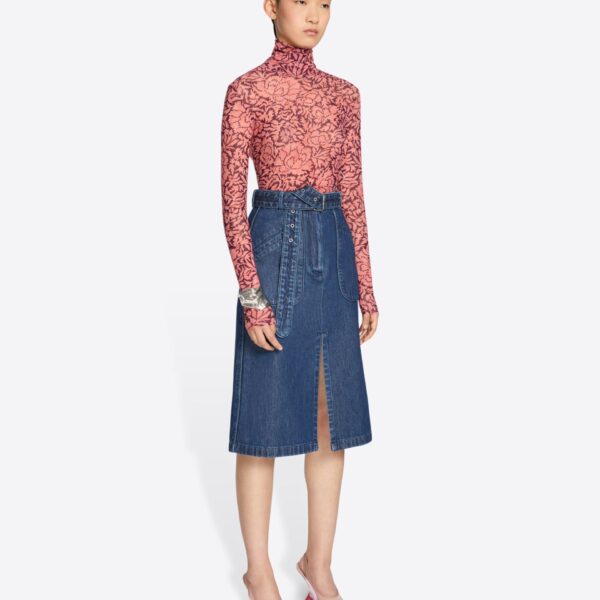 Dries Van Noten Belted denim skirt, view 3