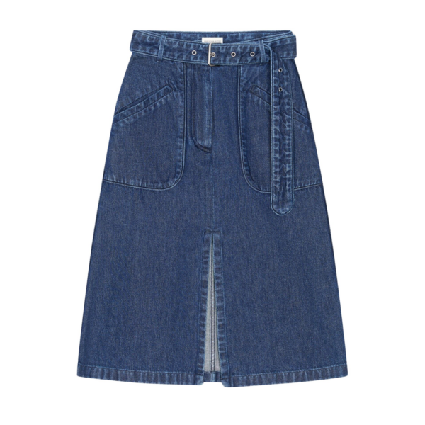 Dries Van Noten Belted denim skirt