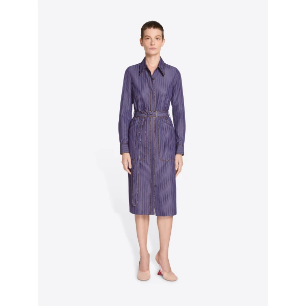 in striped cotton poplin.