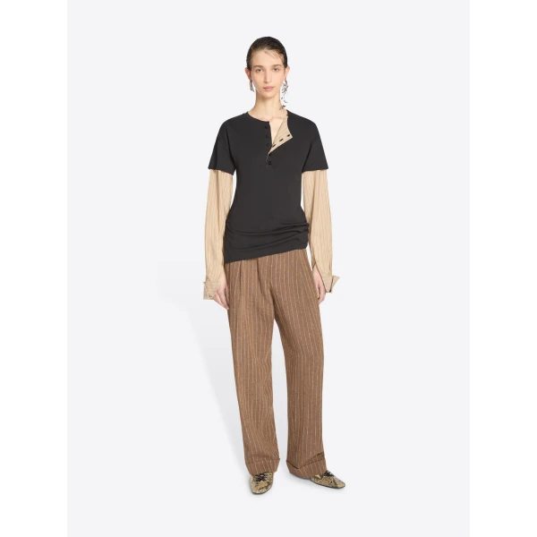 in heavy cotton cupro blend.