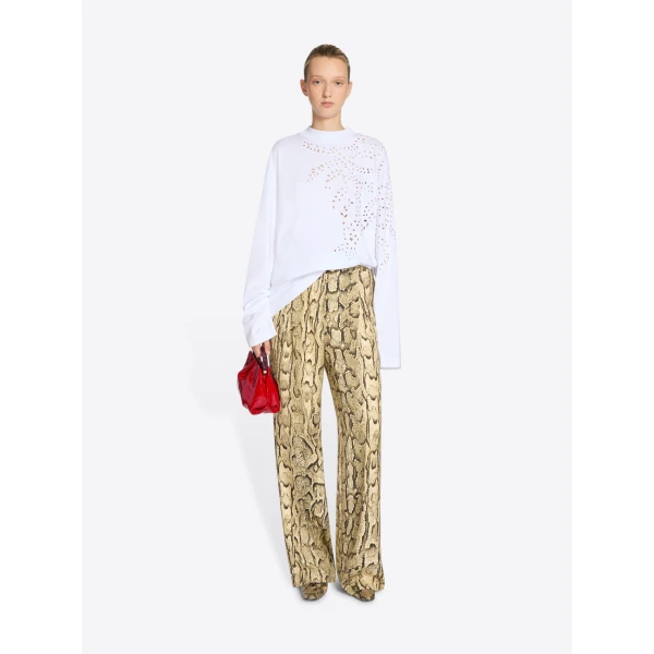 in viscose cotton jacquard with snakeskin print.