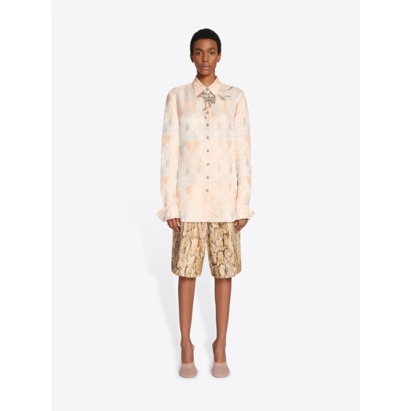 in floral jacquard.