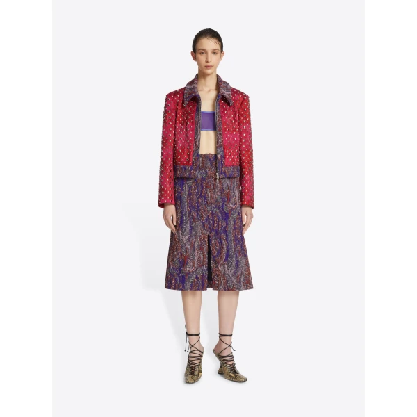 in jacquard cotton viscose blend.