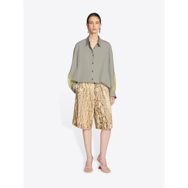 with contrast lace trim.