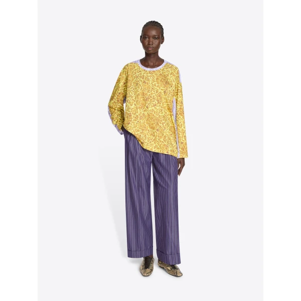 in striped cotton poplin.