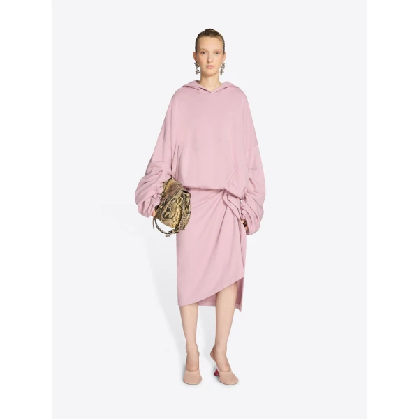 with ruffle details.