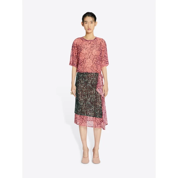 with all-over floral print.