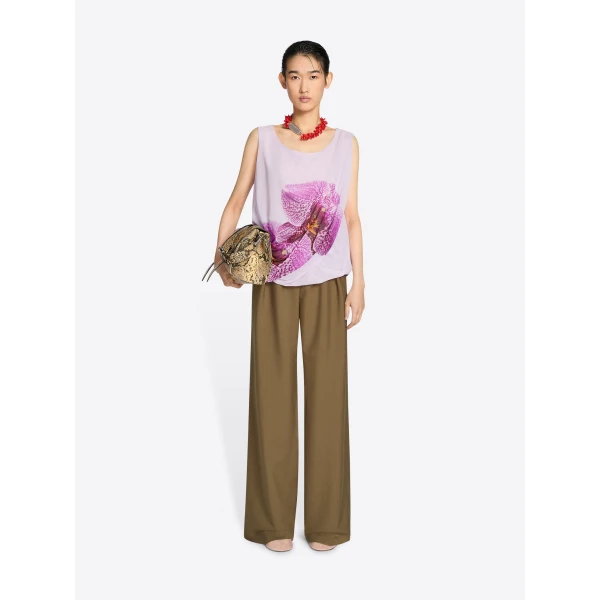 with draping and placed Orchid print.