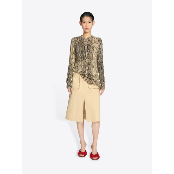 with all-over snakeskin print.