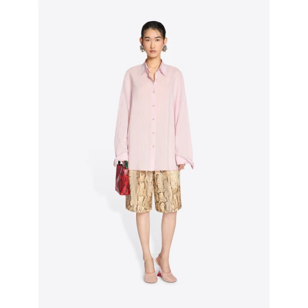 in striped cotton cupro blend.