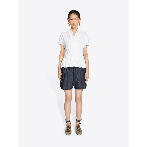 in lightweight rinsed indigo denim.