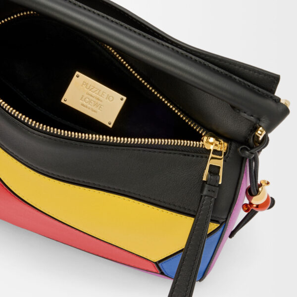 LOEWE Puzzle 10 Multicolour re-edition bag
in classic calfskin, view 3