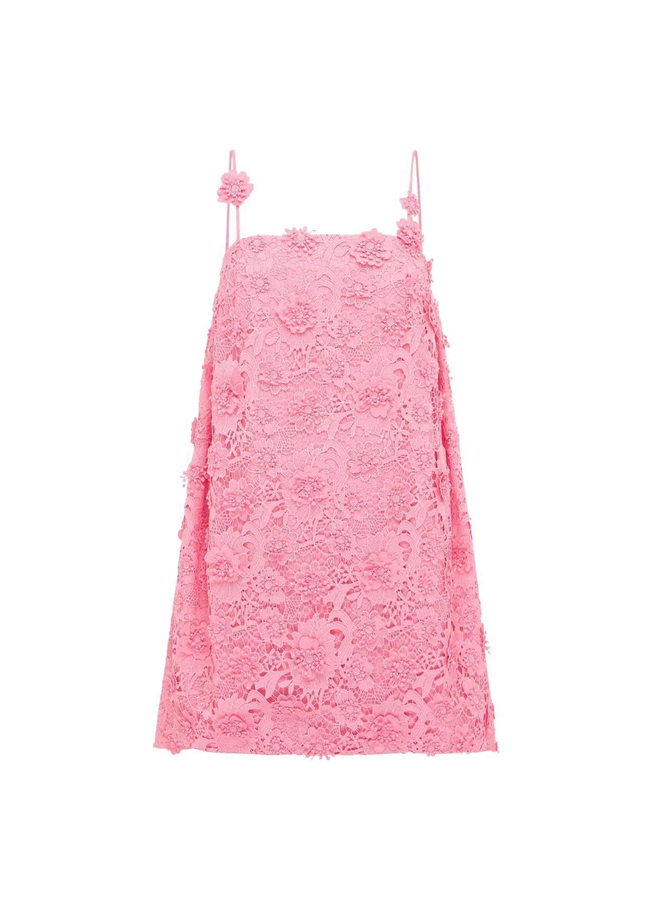 Leo Lin Fifi Dress – Pink Mini Lace Dress with Bell Sleeves | Luxury Shoes Leo Lin Fifi pink lace mini dress with bell sleeves and floral embroidery — shop feminine designer looks at Luxury Shoes