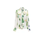 Leo Lin Freya white blouse with long sleeves and tie-neck detail — classic designer staple available at Luxury Shoes 