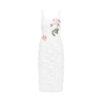 Leo Lin Larissa strapless midi dress in kaleidoscope floral bloom print — luxury occasionwear available at Luxury Shoes 