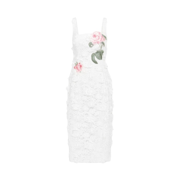 Leo Lin Larissa strapless midi dress in kaleidoscope floral bloom print — luxury occasionwear available at Luxury Shoes 