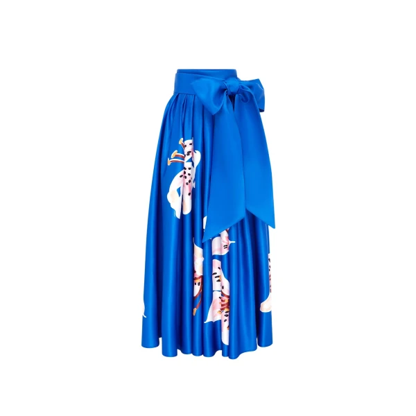 Leo Lin Valerie blue maxi skirt with tiered silhouette and sculptural tailoring — shop designer pieces now at Luxury Shoes 