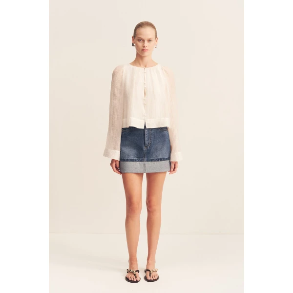 Shona Joy Denim Cotton  Garden Party with relaxed fit and minimalist silhouette for Minimalist Fashion or Elegant Day Clothing