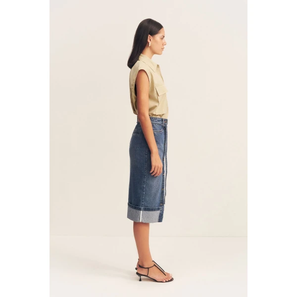 Shona Joy Denim Cotton  Garden Party with relaxed fit and minimalist silhouette for Minimalist Fashion or Elegant Day Clothing