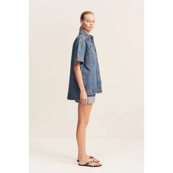 Shona Joy Denim Cotton  Garden Party with relaxed fit and minimalist silhouette for Minimalist Fashion or Elegant Day Clothing