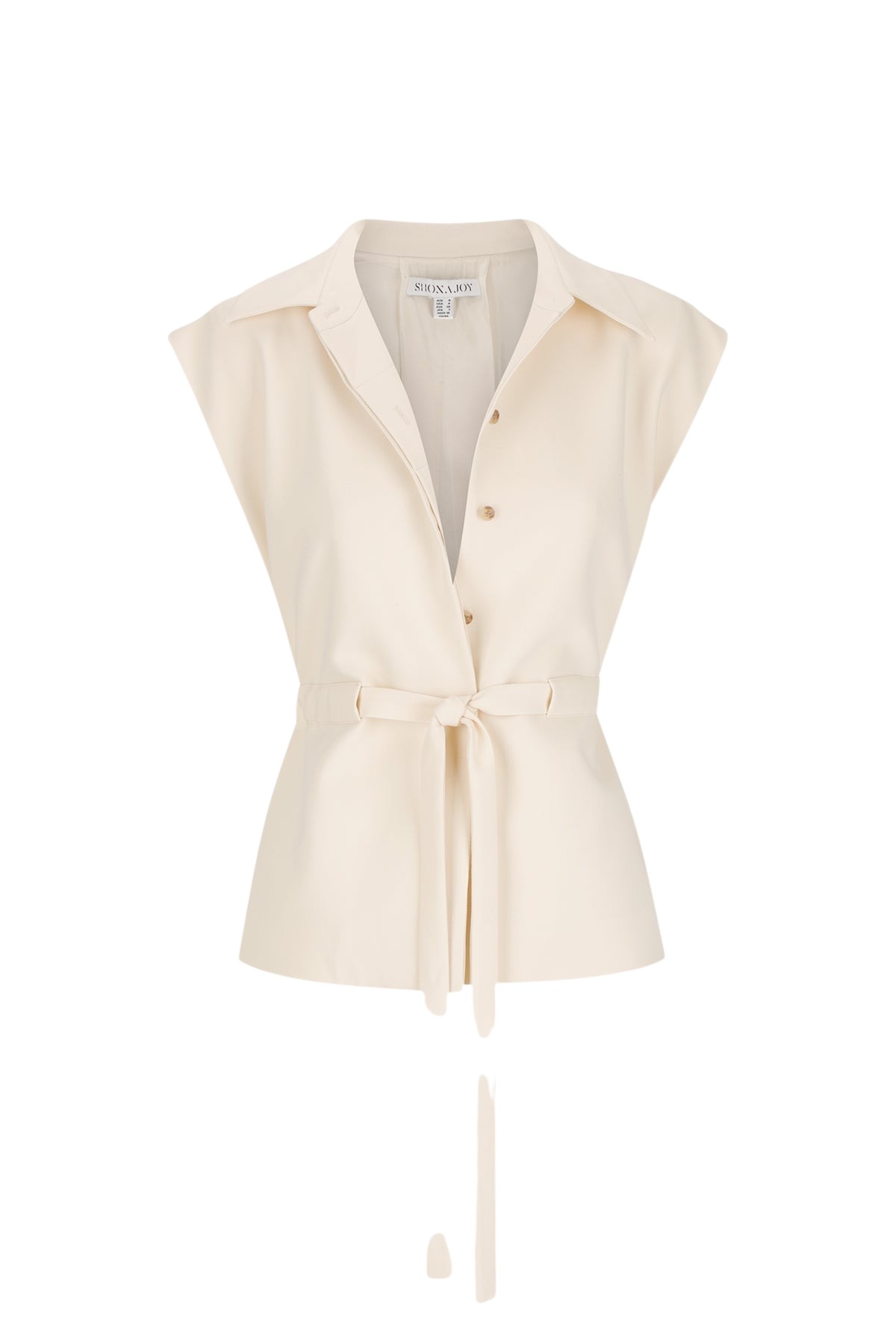 Shona Joy Irena Sleeveless Belted Vest – Rice