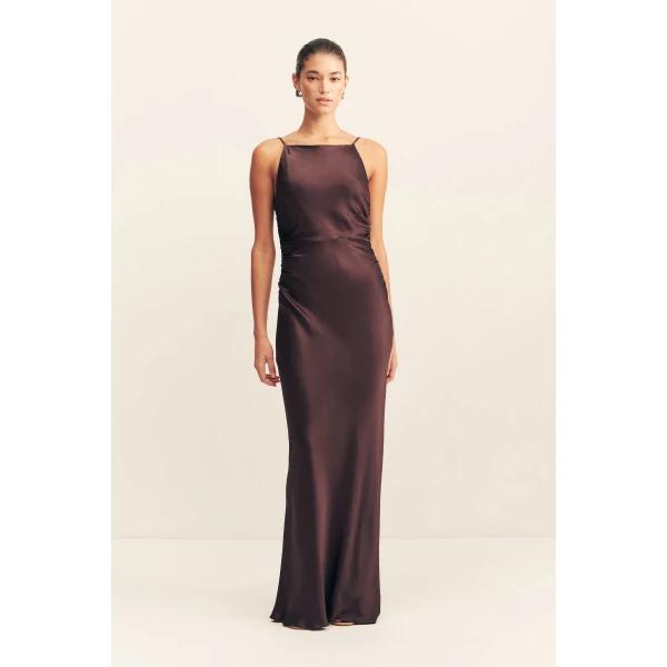 Shona Joy Satin Dress Maxi Dress  Garden Party with relaxed fit and minimalist silhouette for Minimalist Fashion or Elegant Day Clothing