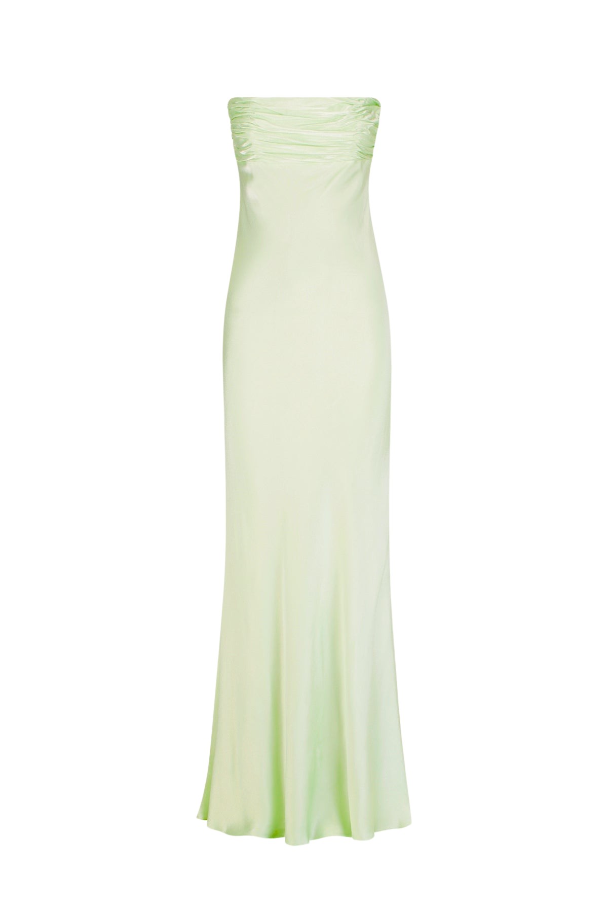 Shona Joy La Lune Strapless Ruched Bodice Maxi Dress – Key Lime