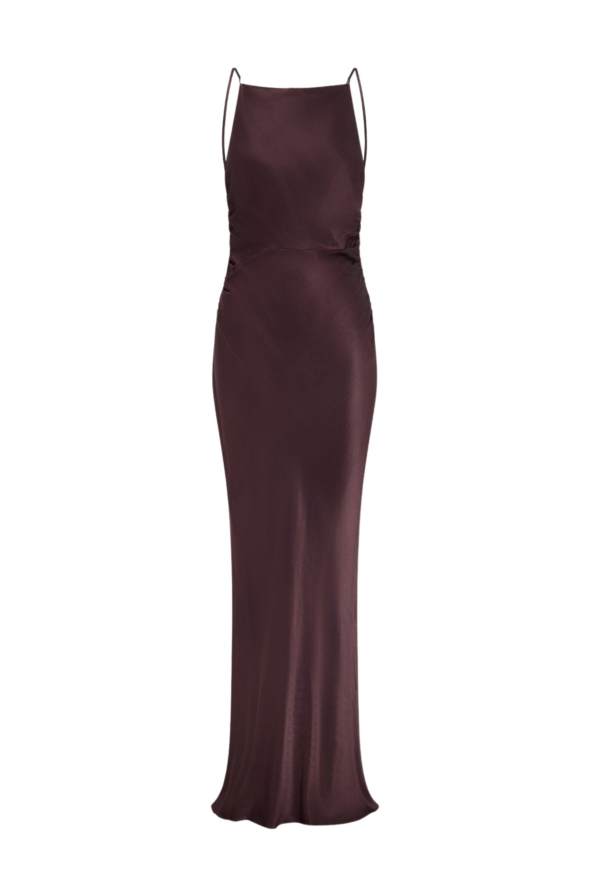 Shona Joy La Lune High Neck Ruched Maxi Dress – Espresso