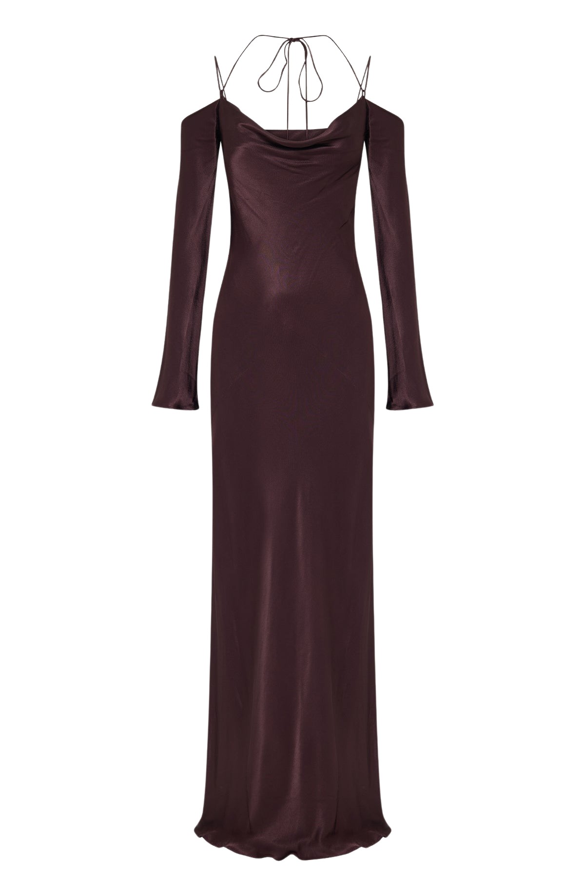 Shona Joy La Lune Off Shoulder Tie Maxi Dress – Espresso