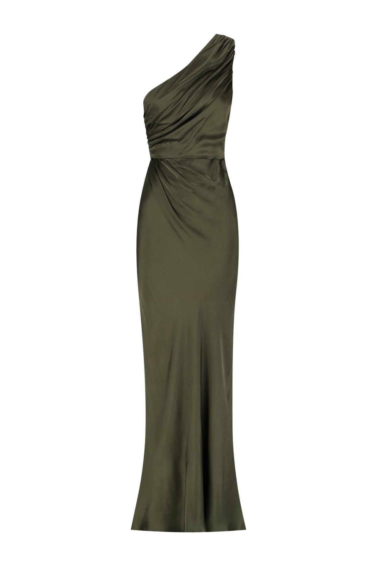 Shona Joy La Lune Gathered One Shoulder Maxi Dress – Forest