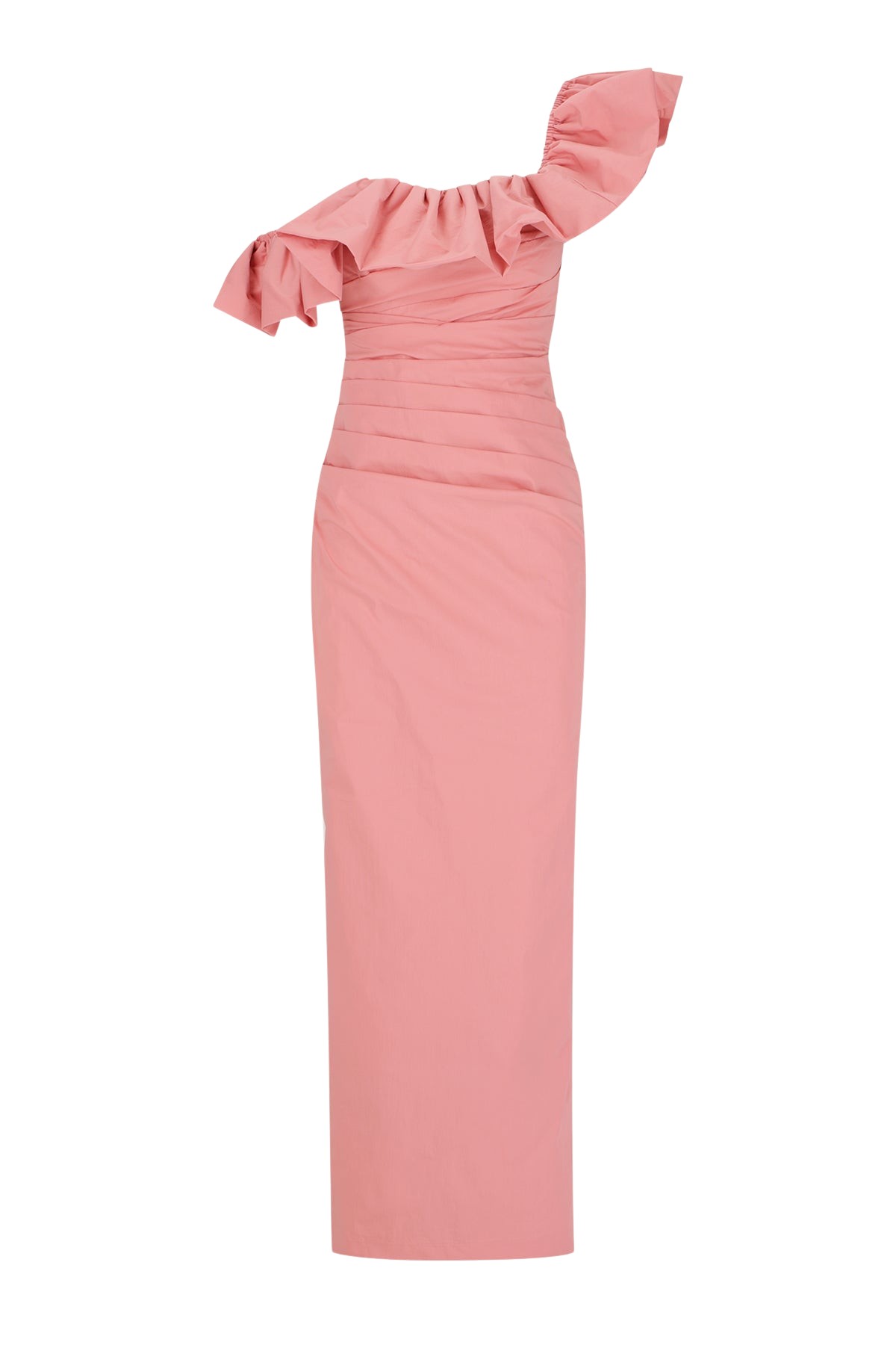 Shona Joy Campbell Ruffle Draped Maxi Dress – Bubblegum