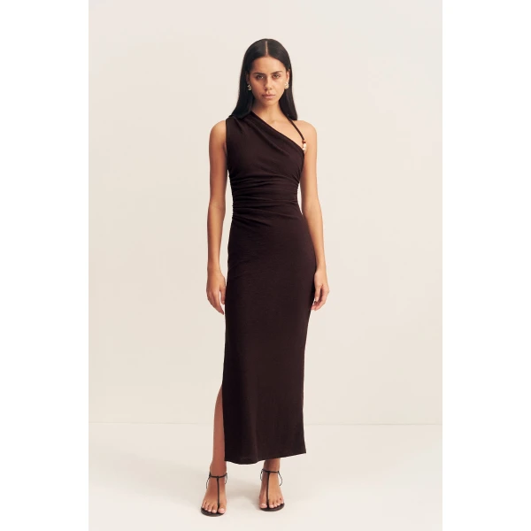 Shona Joy Asymmetrical Midi Dress  Garden Party with relaxed fit and minimalist silhouette for Minimalist Fashion or Elegant Day Clothing