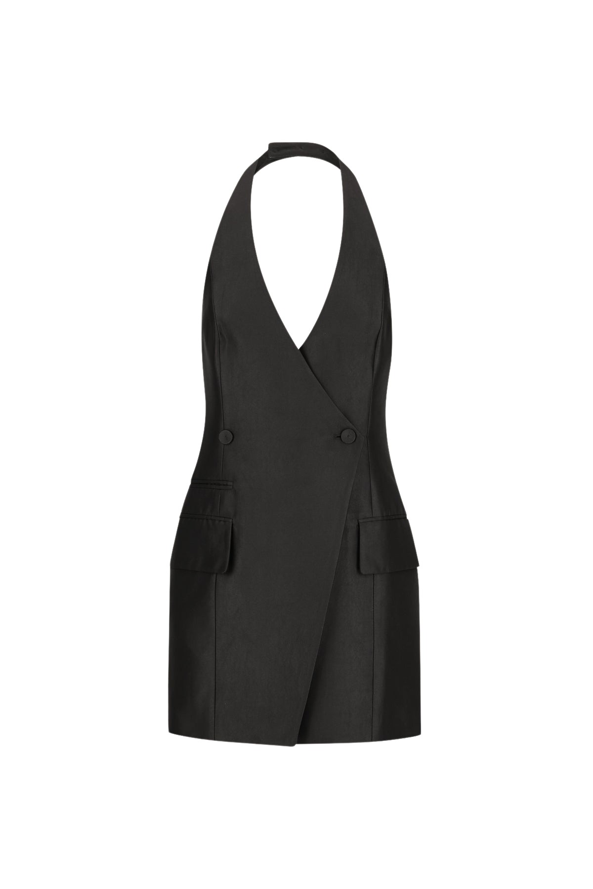Shona Joy Otis Tailored Wrap Mini Dress – Black