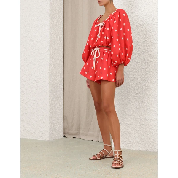 Elevate your elegance in this Zimmermann Clothing Linen Cropped Top from the 2025 resort wear edit