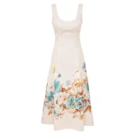 Elevate your elegance in this Zimmermann Clothing Linen Midi Dress from the 2025 resort wear edit